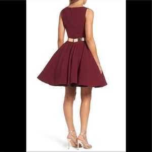 Ieena for Mac Duggal Belted Fit & Flare Dress